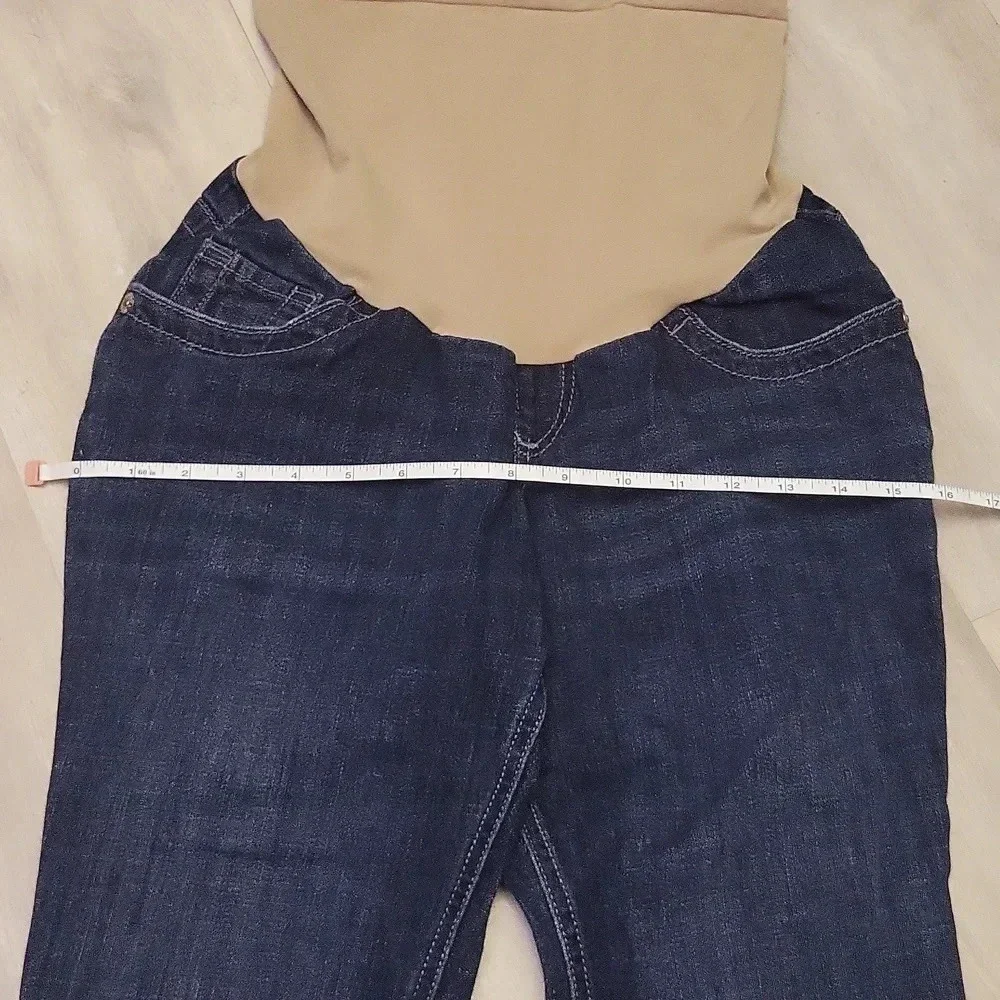 Indigo Blue Maternity Jeans Dark Wash 5 Pocket Support Belly‎ Womens Size XS